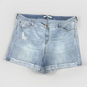 Celebrity Pink Light Acid Wash Mid Rise Jean Shorts Woman Size 24 Stretch Denim
